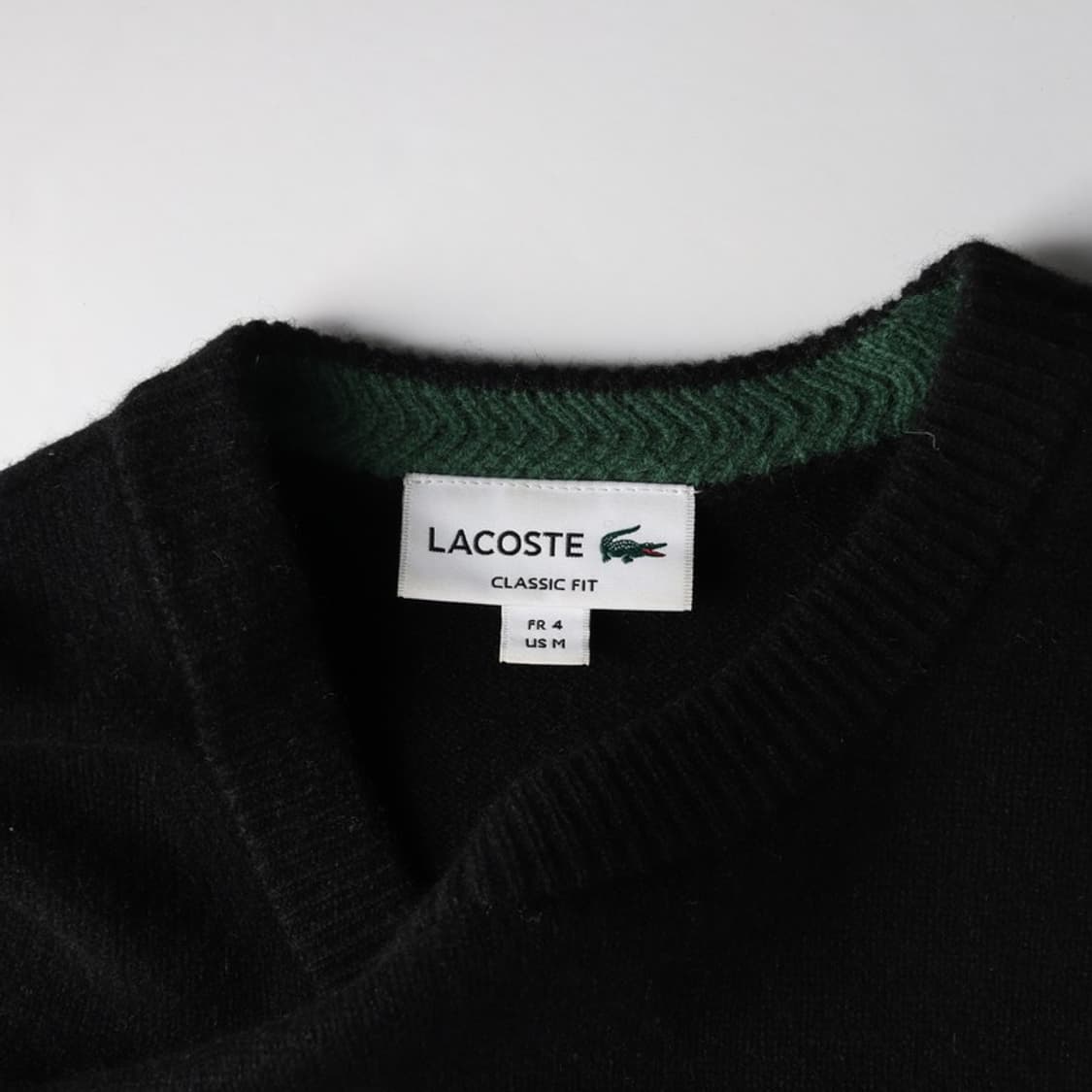 라코스테 클래식핏 울 블랙 니트 M 상품이미지5