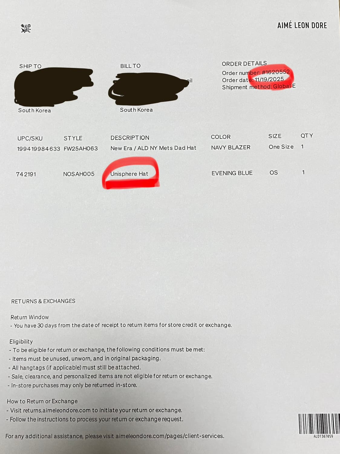 에임 레온도르 유니스피어 볼캡 네이비 상품이미지3