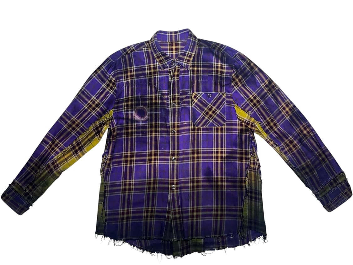 [OS] 빈티지 아카이브 폴른 엔젤 컷 아웃 체크 셔츠 상품이미지1