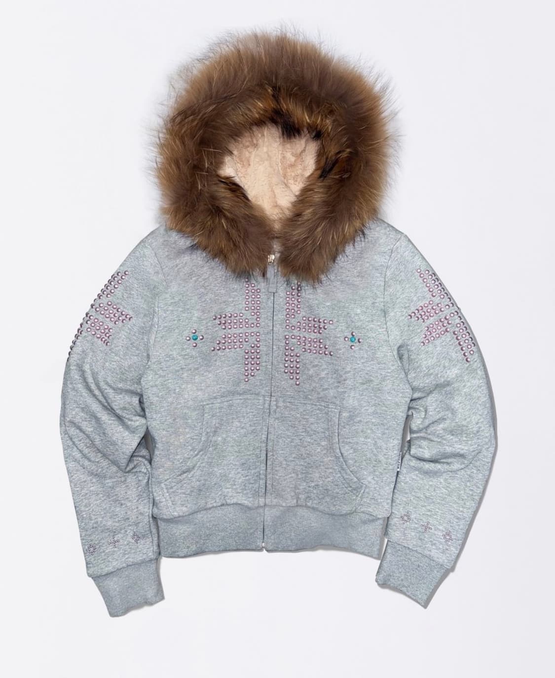 스컬프터 fur trimming hooded zip-up 상품이미지1