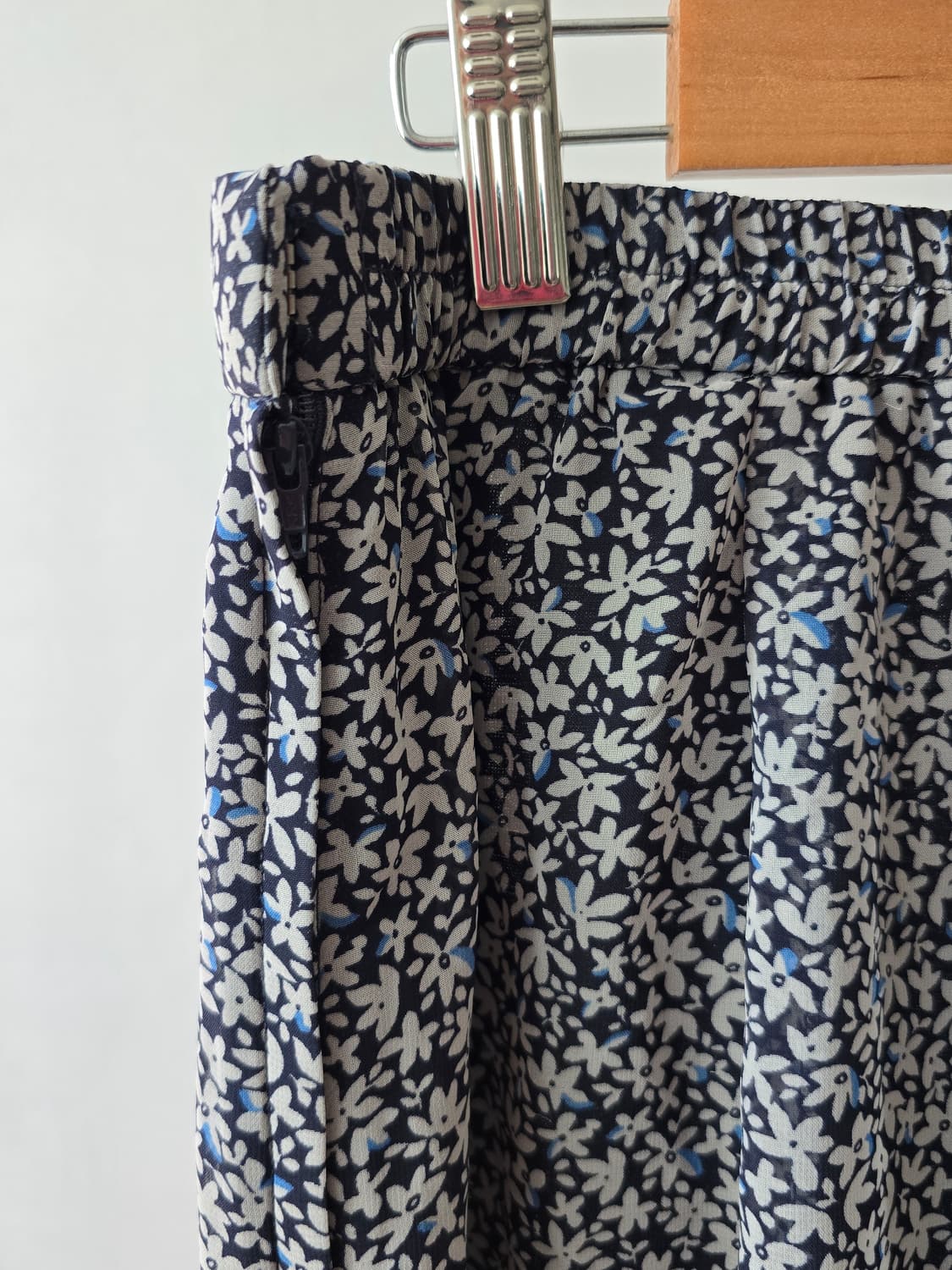 빈티지 네이비 플라워 버튼 스커트 상품이미지6