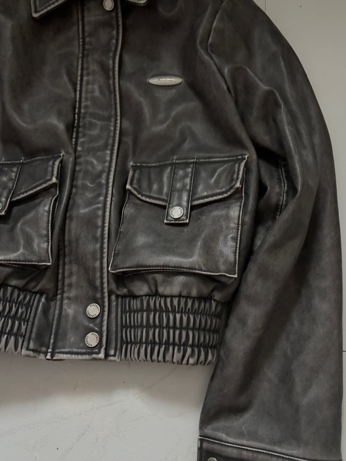 • Bohemian Seoul Leather Bomber Washed G 상품이미지6