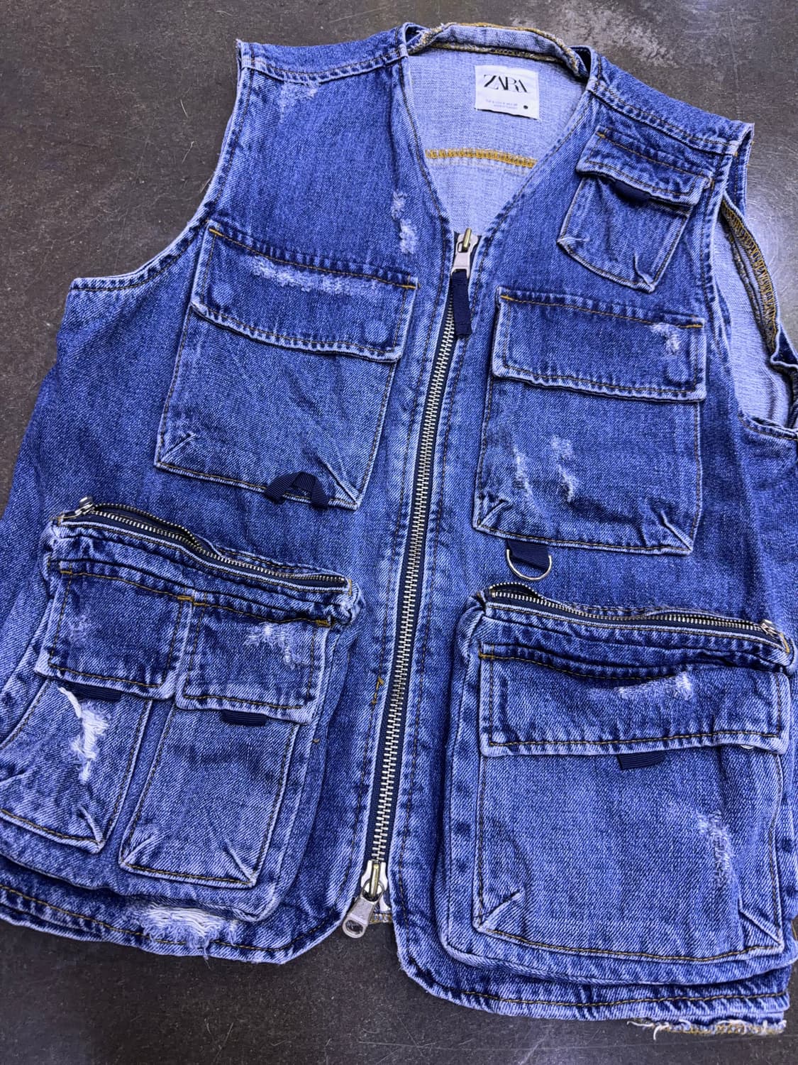 자라 유틸리티 멀티포켓 빈티지 베스트 조끼 S 상품이미지8