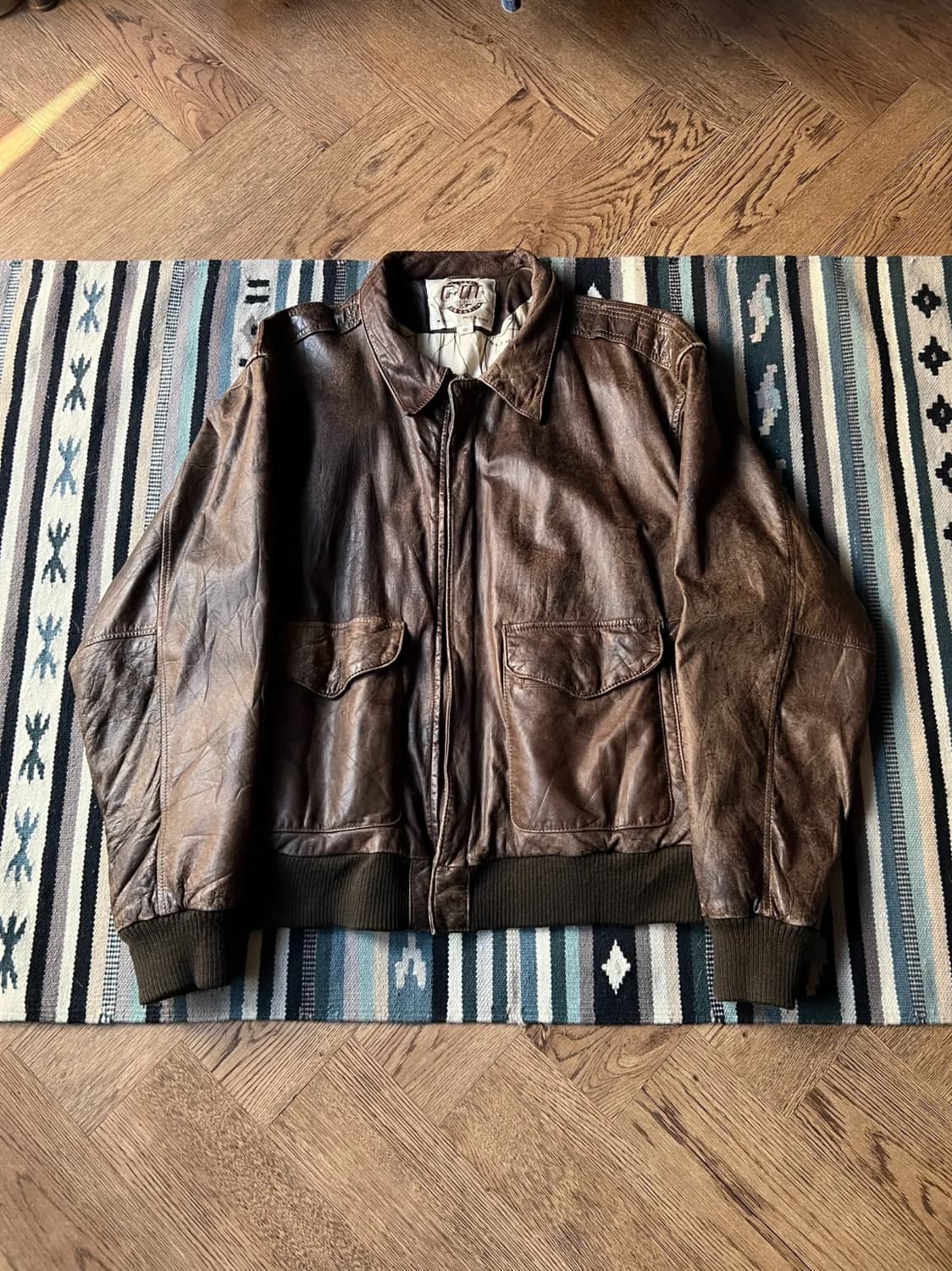 [S]90's USA 빈티지 리얼레더 A-2 플라이트 자켓 상품이미지1