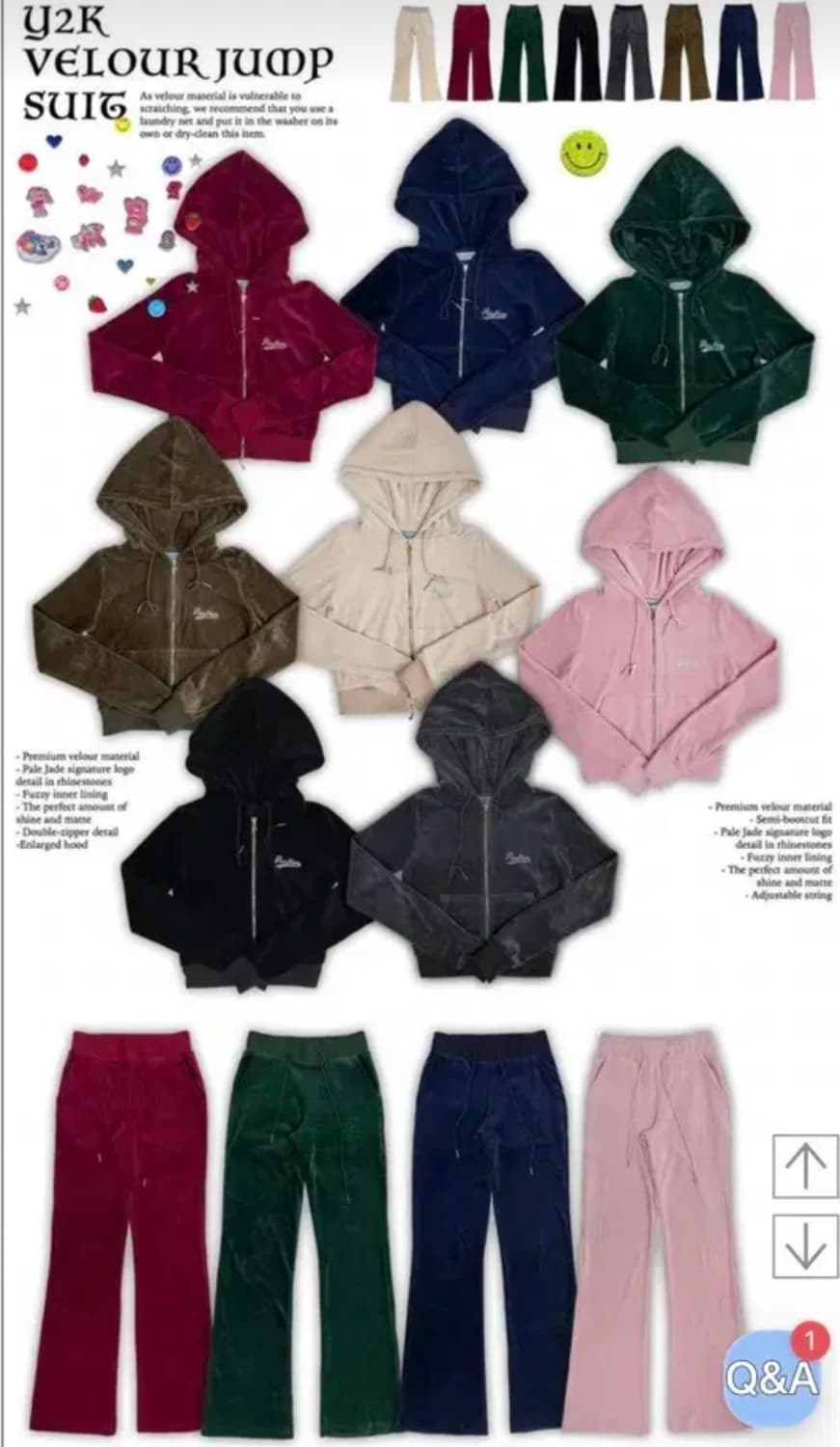 페일제이드 벨벳트레이닝셋업 베이지 팝니다 상품이미지5