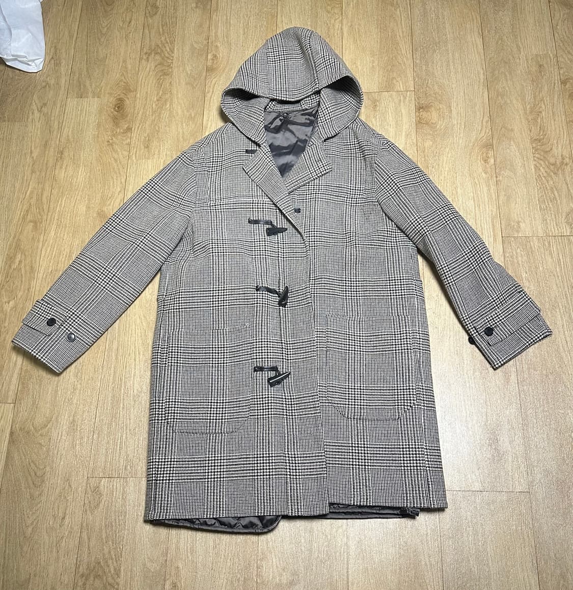 I AM I 체크 더플 코트 상품이미지1