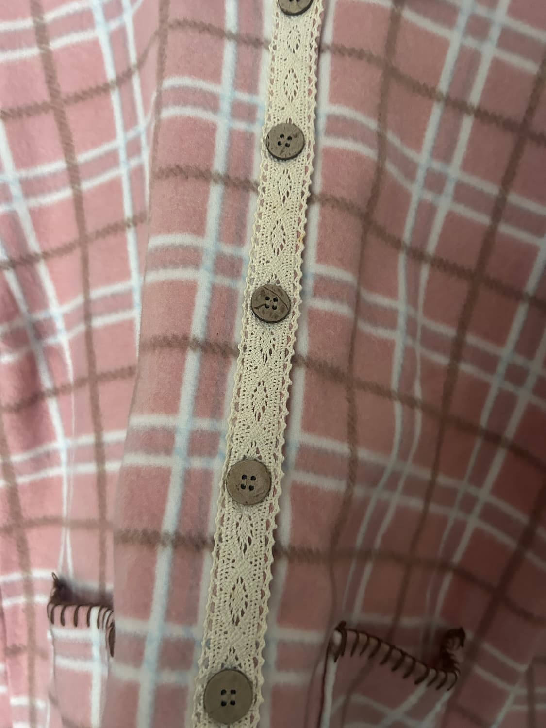 단추 레이스 후리스 상품이미지5