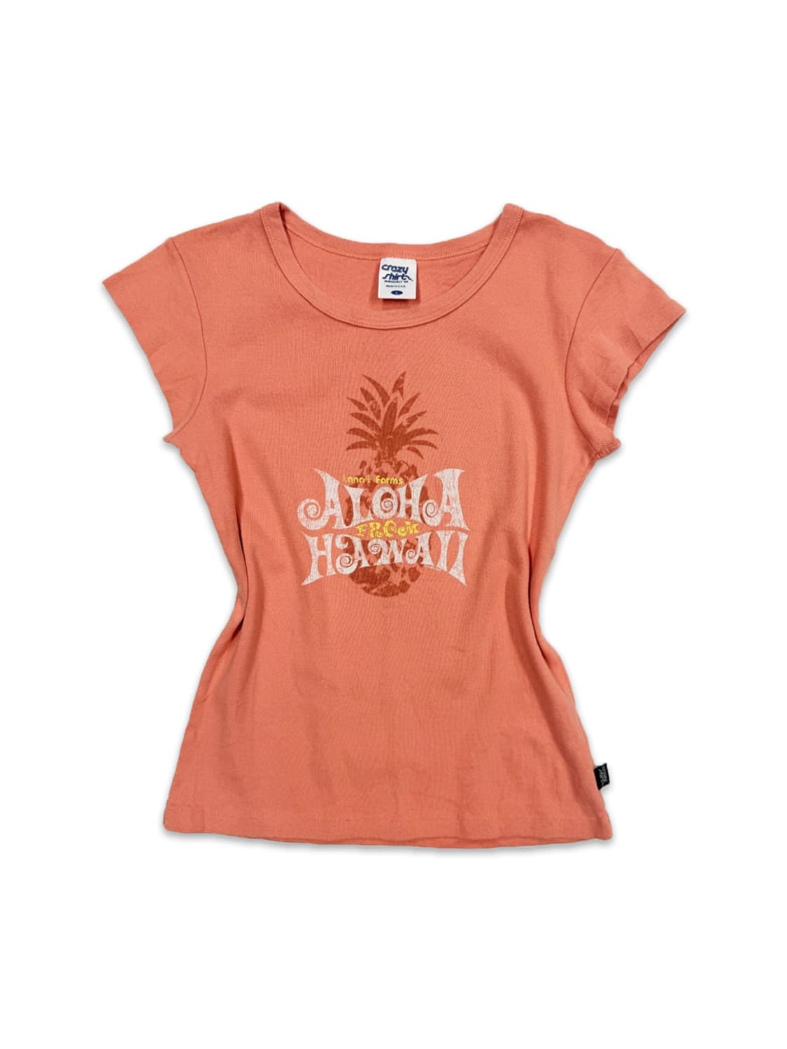 빈티지 오랜지 하와이 슬림 반팔티 상품이미지1