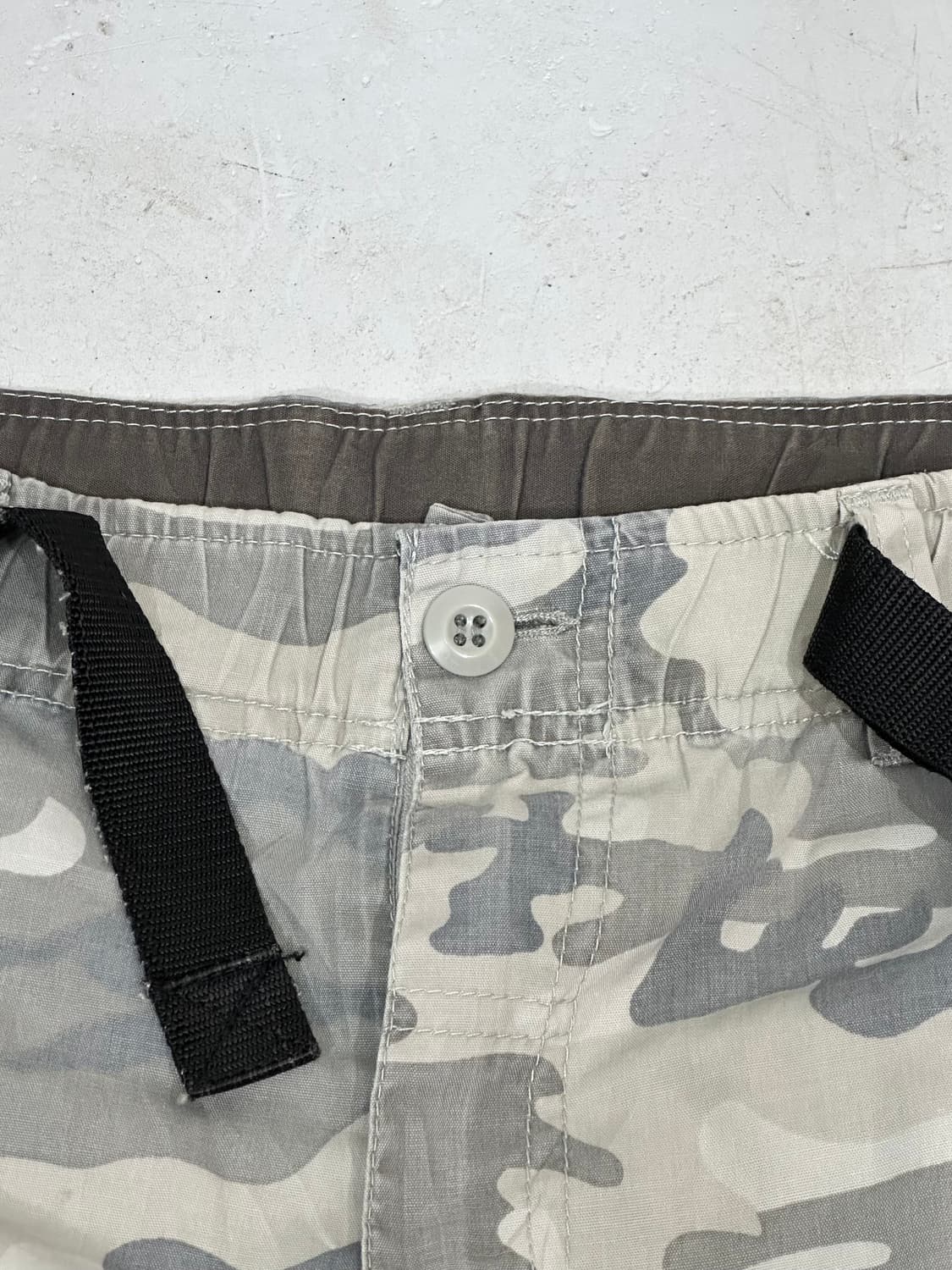 일본 빈티지 베이지 절개 포인트 와이드 밀리터리 카모 팬츠 카고 바지  상품이미지7