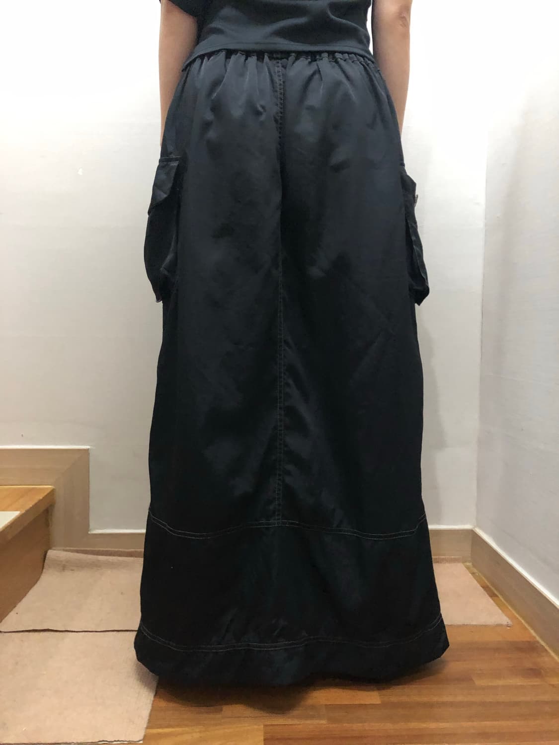 빈티지 블랙 오리엔탈 포켓 롱 스커트 상품이미지7