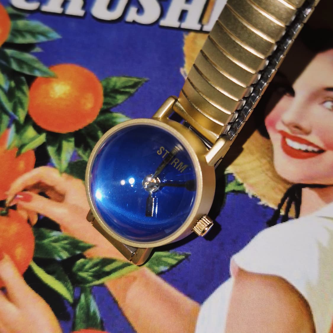 90s 영국 스톰 스페이스 에이지 블루 반구 시계 상품이미지10