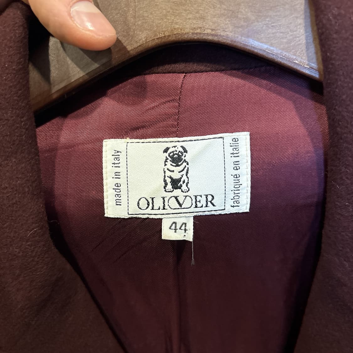 발렌티노 올리버 캐시미어 울 블레이저 자켓 더블 버튼 디테일 버건디 상품이미지6