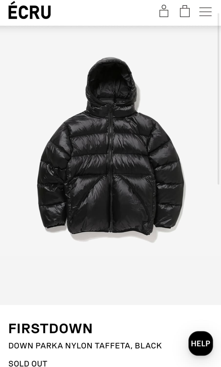 퍼스트다운 DOWN PARKA NYLON TAFFETA 상품이미지2