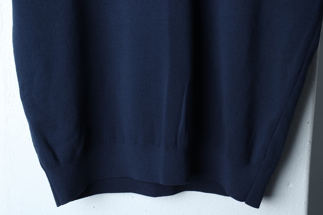 (M-XL) 수아레 반팔 티셔츠 니트 네이비 무지 놈코어-H31700 상품이미지4