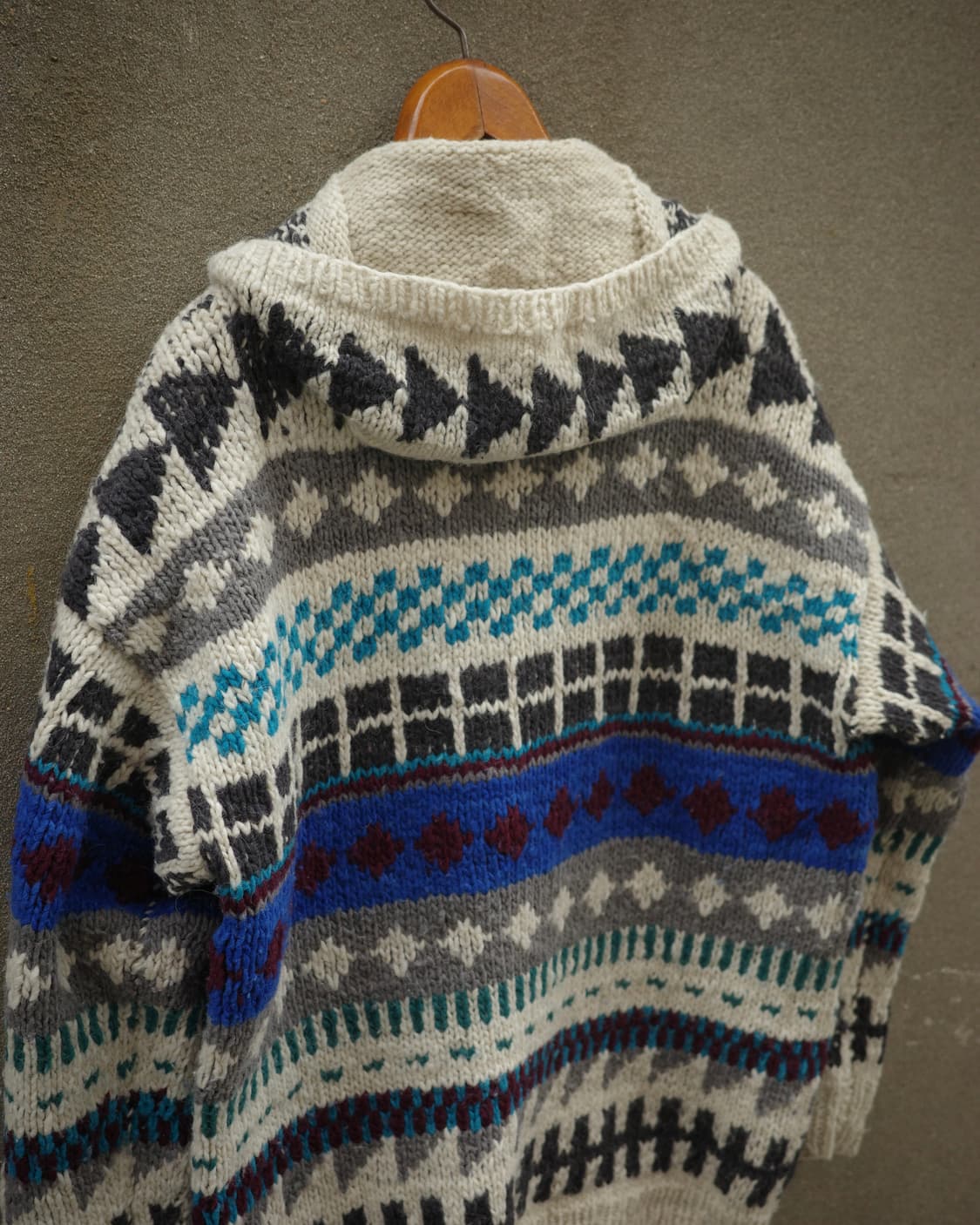 80-90‘s 빈티지 노르딕 패턴 후드 니트 상품이미지5