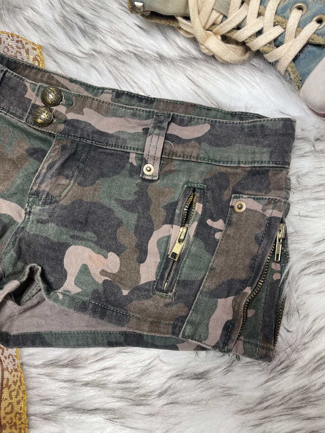 빈티지 카모 갸루 로우라이즈 쇼츠 팬츠 상품이미지3