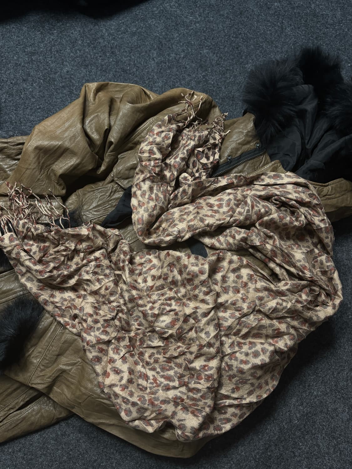 Vintage y2k punk Leopard muffler 상품이미지3