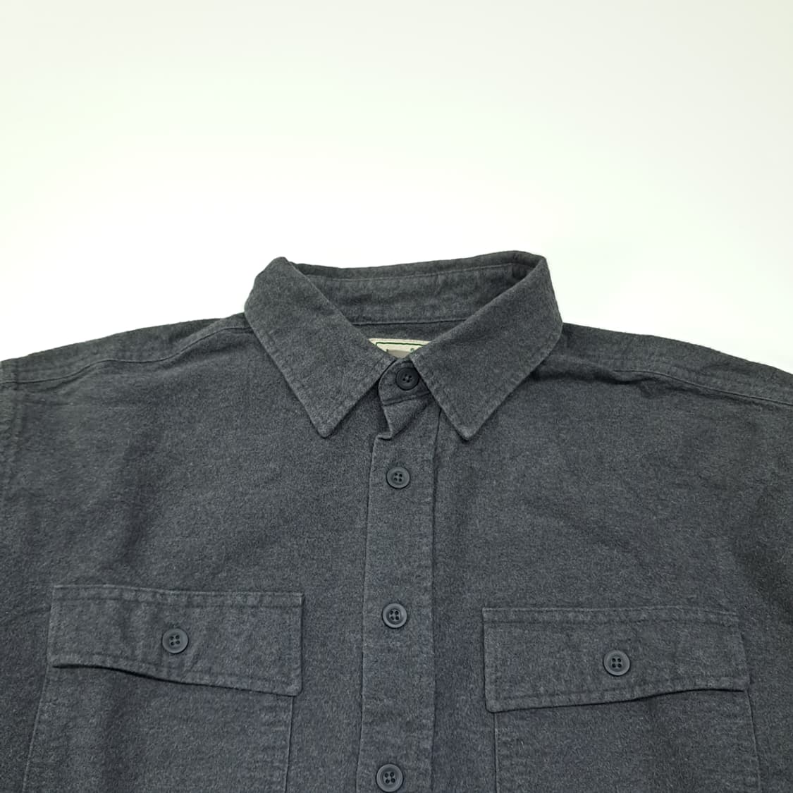 CL079 엘엘빈 코튼 박스플리츠 차콜 헤비 샤모아 셔츠 상품이미지2
