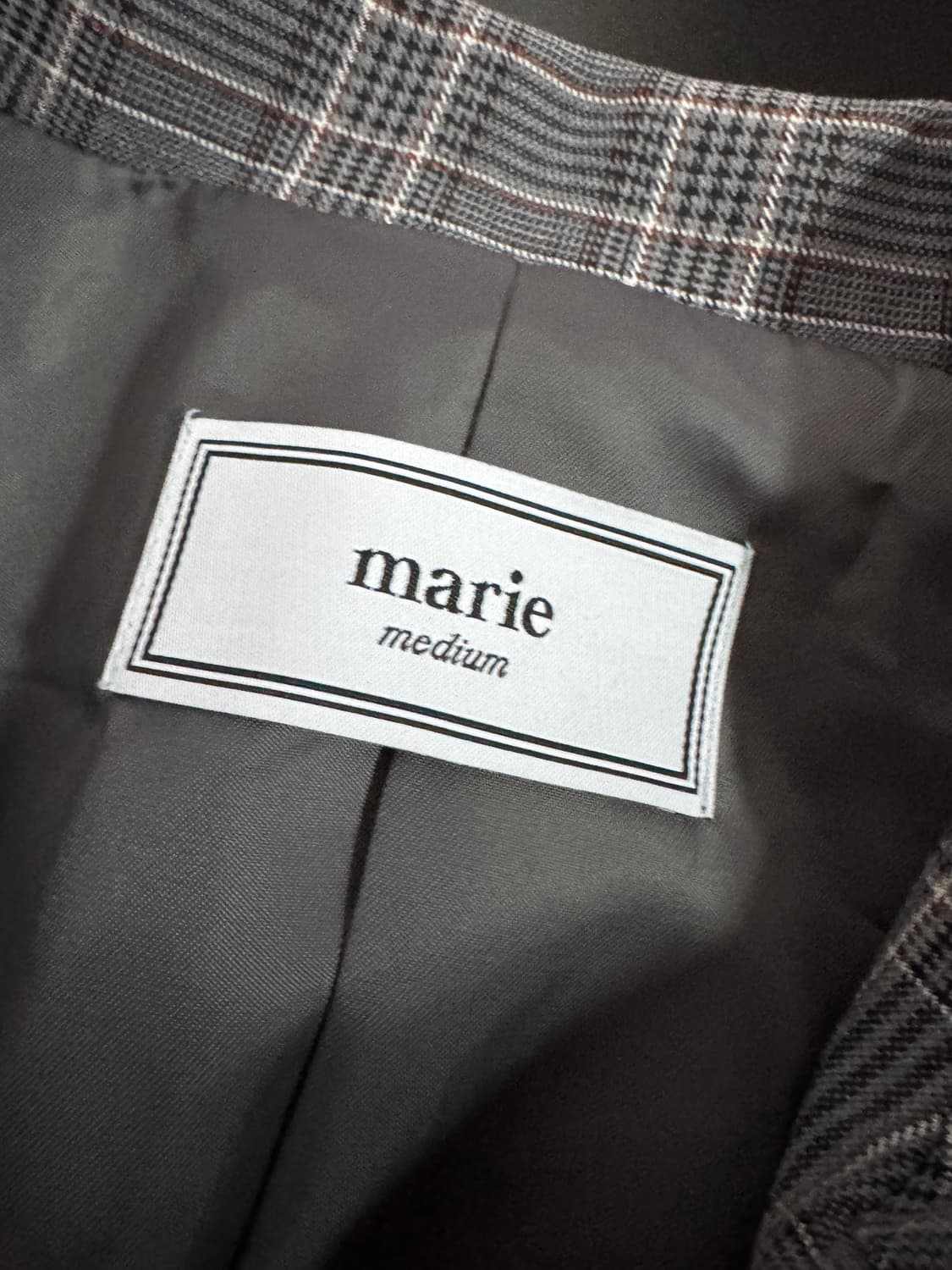 여성 마리마켓 빈티지 체크 크롭 자켓 상품이미지4