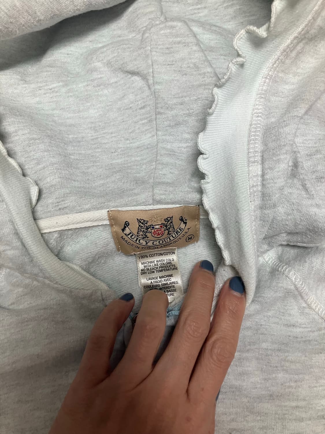 Y2K 쥬시 꾸뛰르 회색 후드집업 M 체리 프린트 상품이미지2