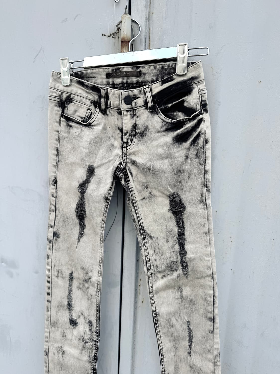 화이트그레이 데미지 스키니 진 상품이미지2