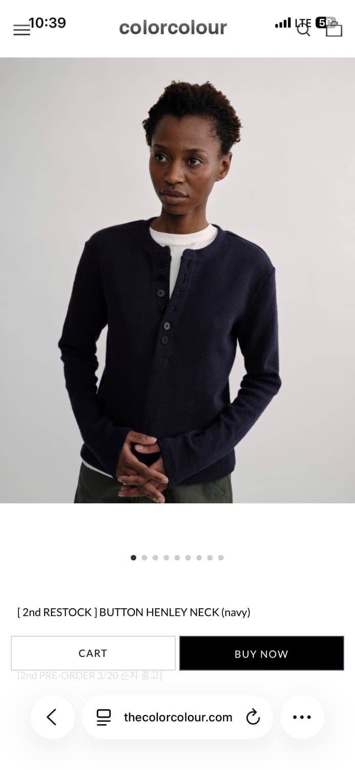 구매) 컬러컬러 버튼 헨리넥 상품이미지1