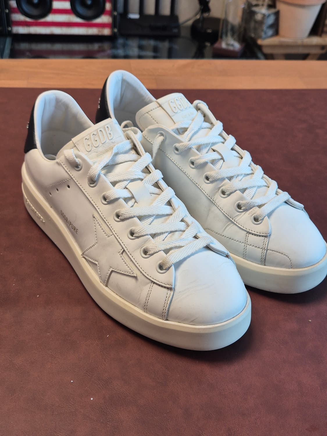 250-255(39) 정품 골든구스 퓨어스타화이트 블랙탭 스니커즈 상품이미지7