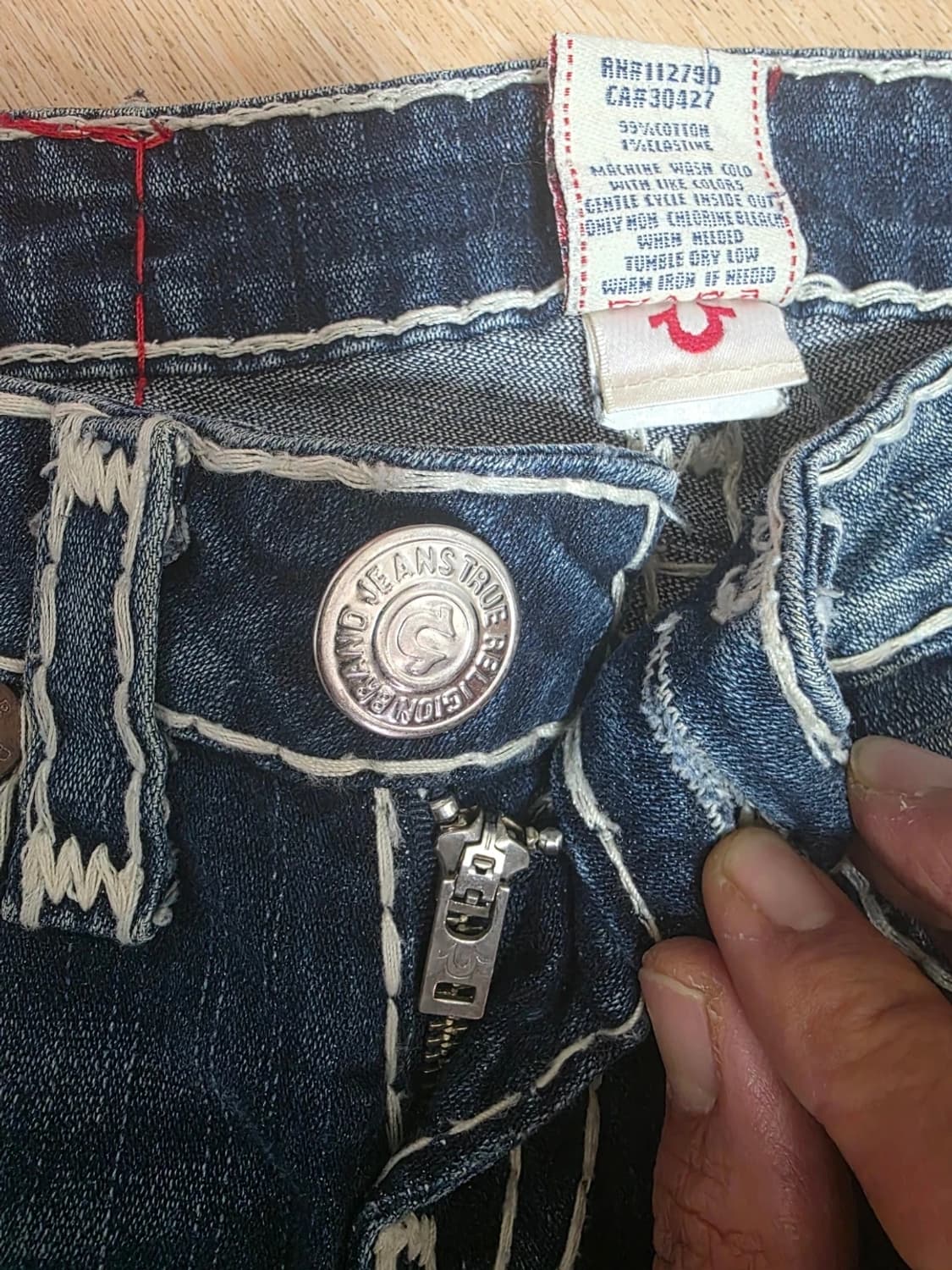 트루릴리전 베키슈퍼T 화이트 스티치 플레어핏 데님 팬츠 25 상품이미지5