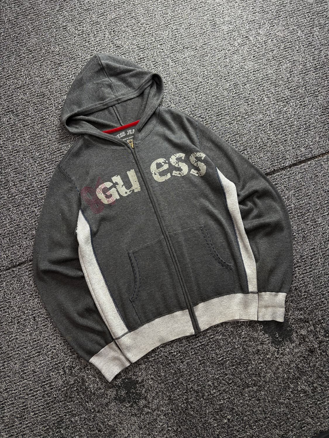 게스 빅로고 Y2K 후디 니크 집업 3114 상품이미지1