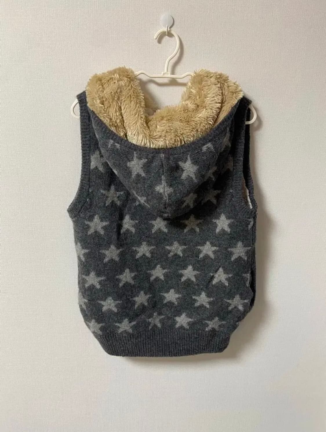 일본 빈티지 모리걸 라떼갸루 별 니트 후드 조끼 상품이미지3