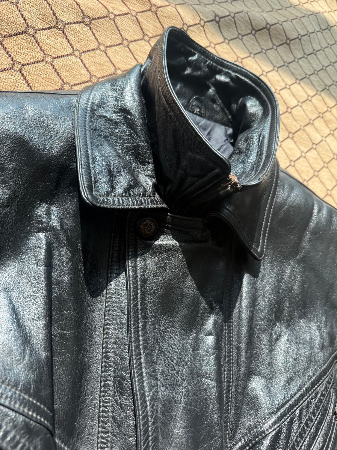 더블카라 숏 레더 자켓 상품이미지7