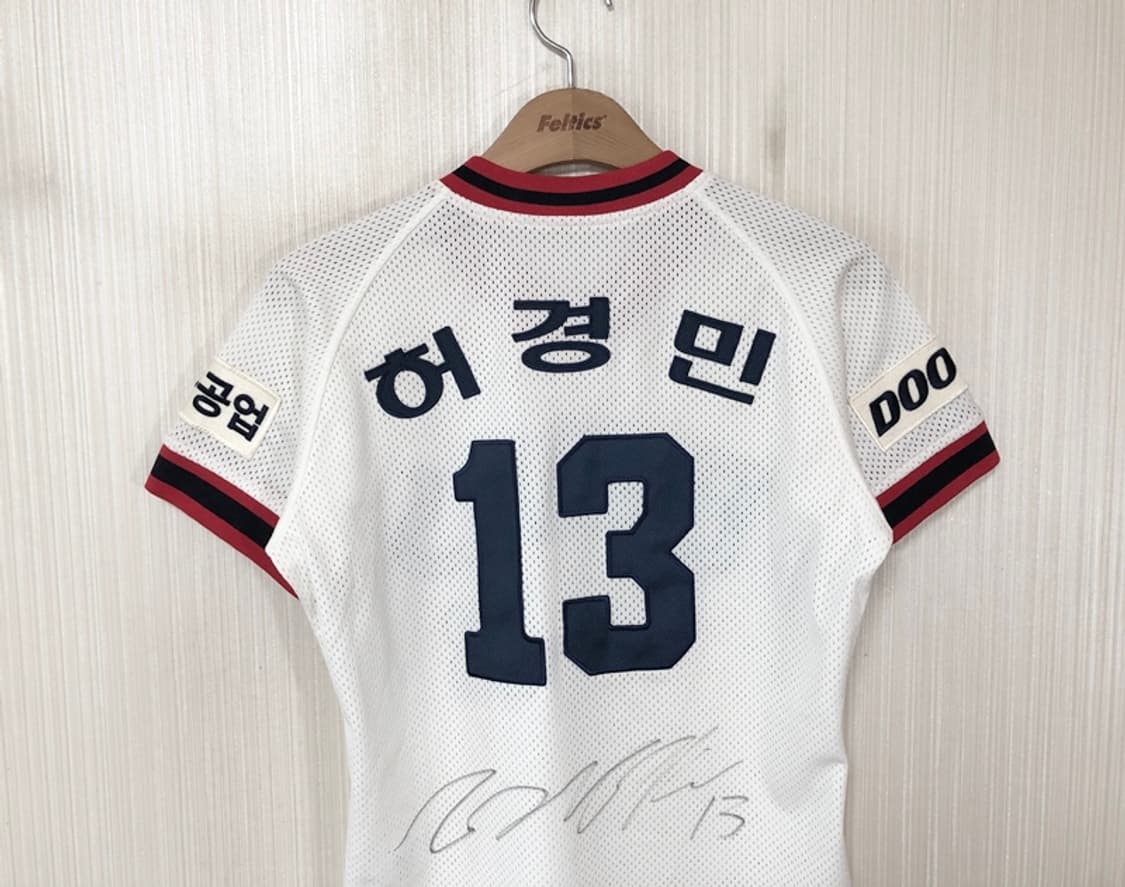 KBO 위팬 두산베어스 올드홈 유니폼/져지 8호(세) #13 허경민/싸인 상품이미지9