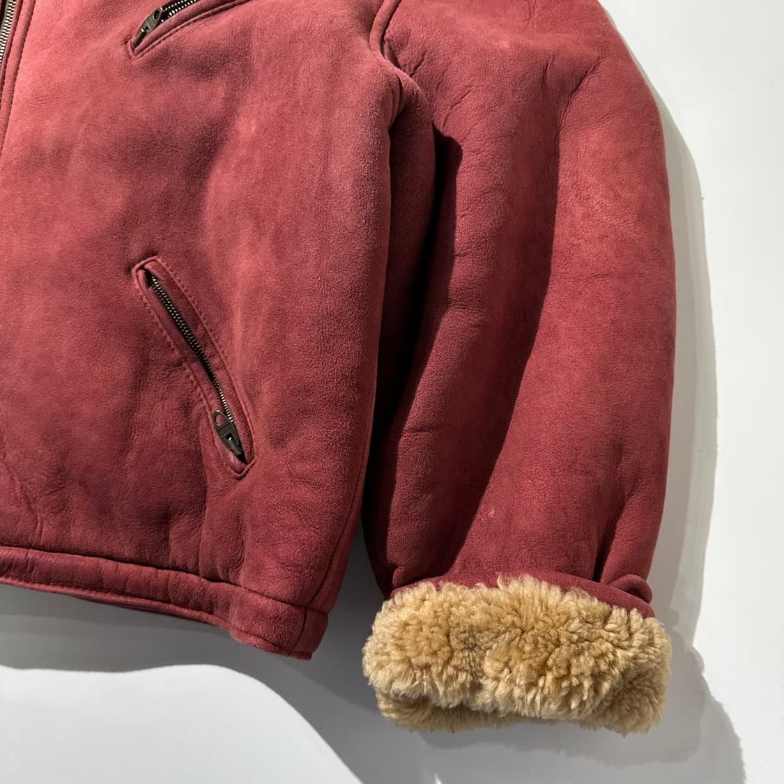 쉐비뇽 레더 시어링 무스탕 라이더 자켓 상품이미지5