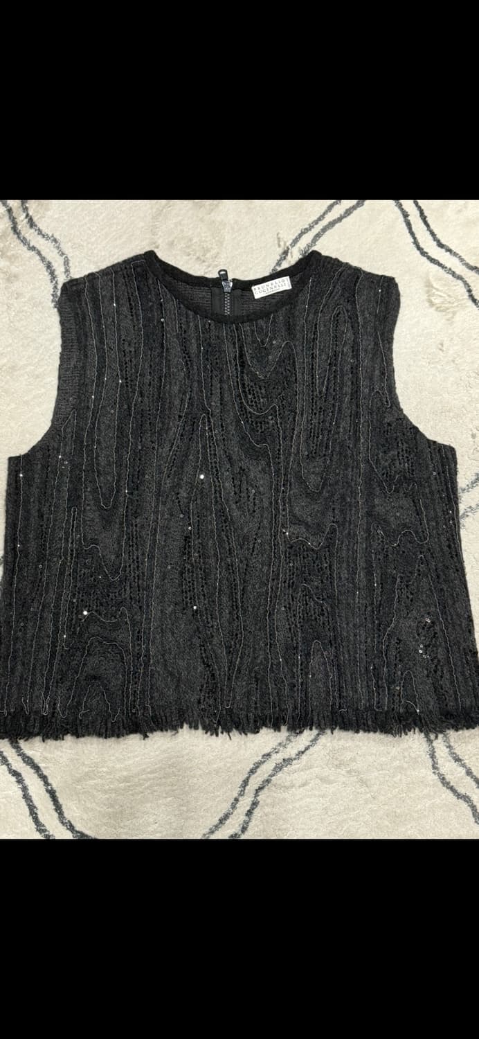 브루넬로 쿠치넬리 여성 캐시미어 스펭글 베스트 XL 상품이미지2