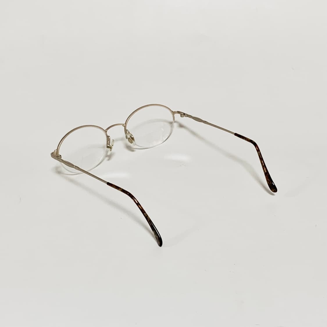 916 골드 하금테 안경 라운드 메탈 브로우라인 90년대 데드스탁  상품이미지6