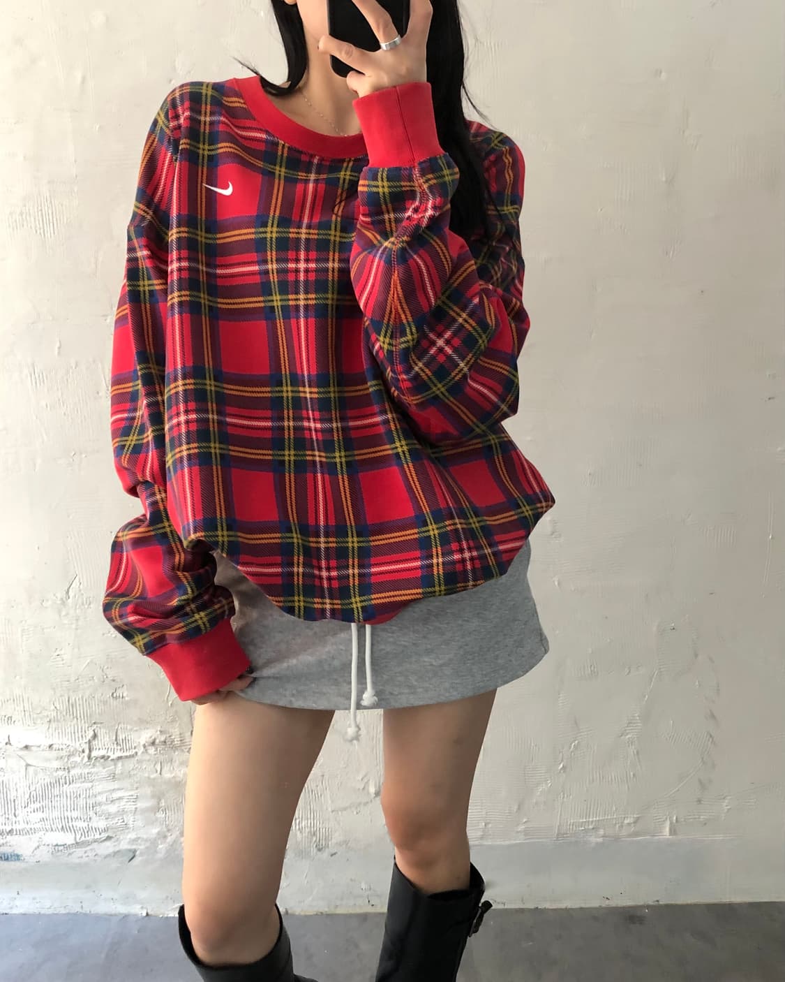 Nike 나이키 NRG 플레이드 스우시 스트라이프 체크 맨투맨 상품이미지3