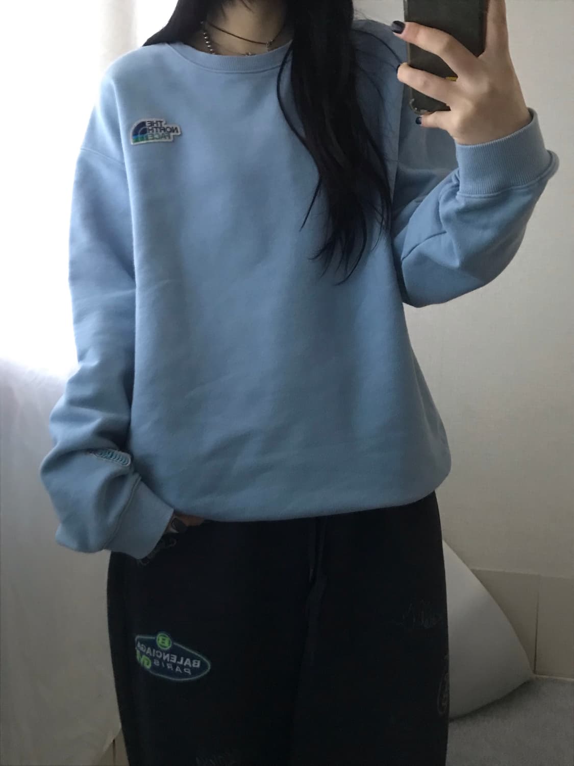 노페 연하늘 맨투맨 상품이미지3