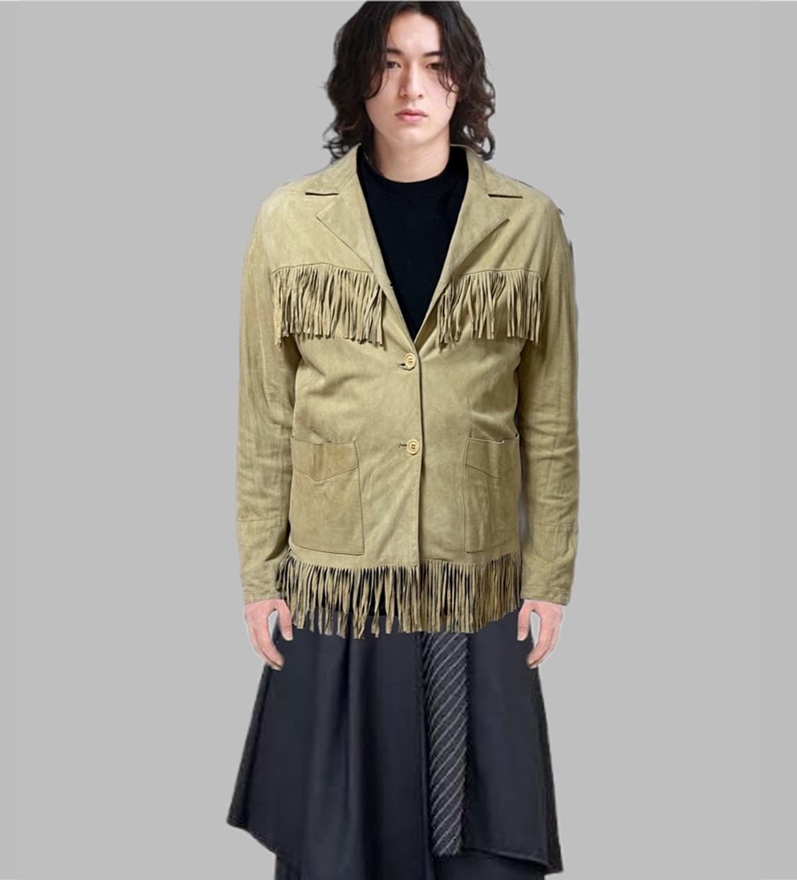 SANTACROCE 3 버튼  프린즈레더 자켓 상품이미지1