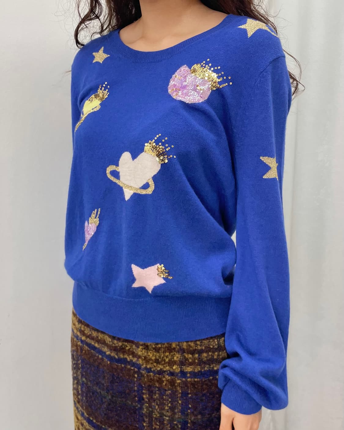 Tsumori chisato 스펭글 자수 니트 상품이미지1