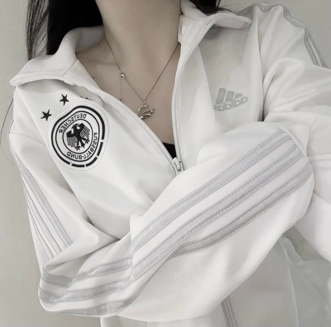 아디다스 화이트 실버 흰실 독일 져지 상품이미지1