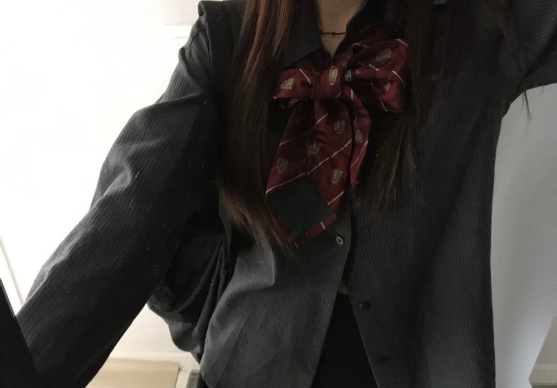 미소녀 리본 타이 셔츠 세트 모리 스쿨룩 교복 졸업사진 상품이미지2