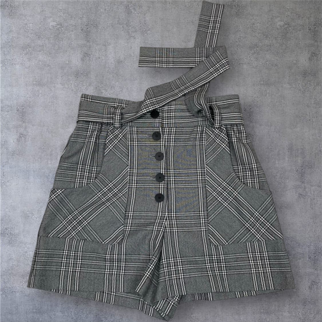 마쥬 Maje 그레이 체크 블레이저 하이웨스트 반바지 셋업 38 상품이미지6