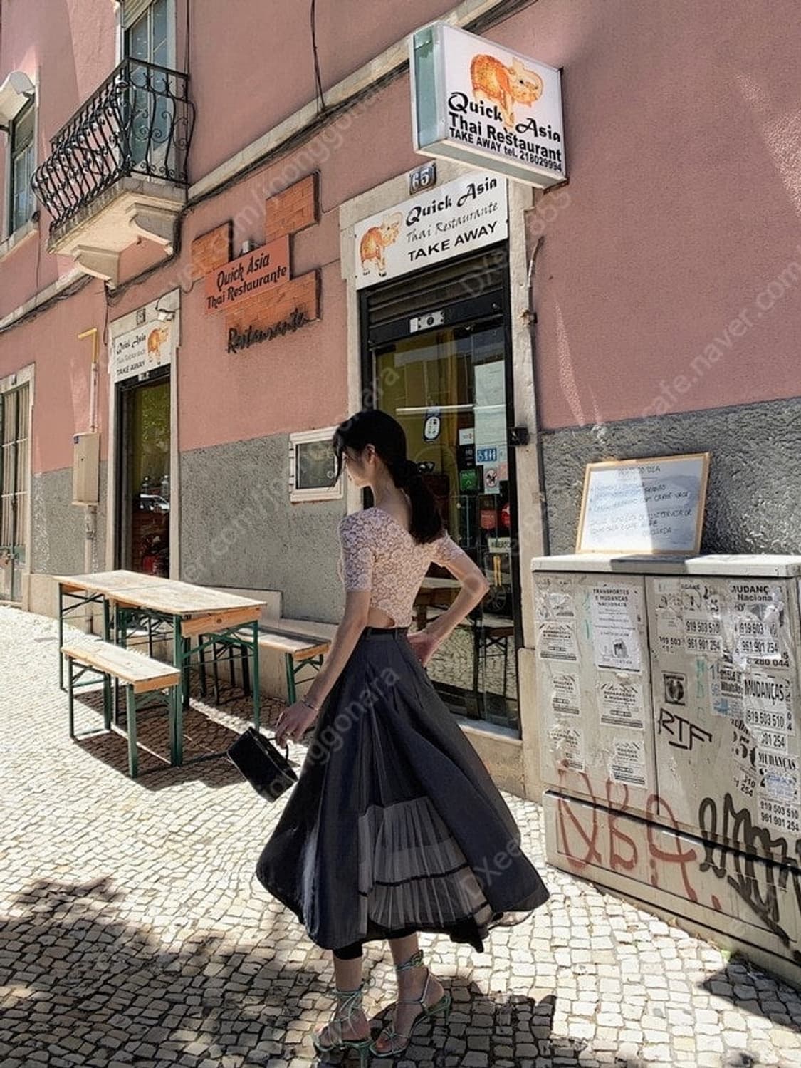 서쿠키 그레이 크레페 스커트 s 새상품 상품이미지4