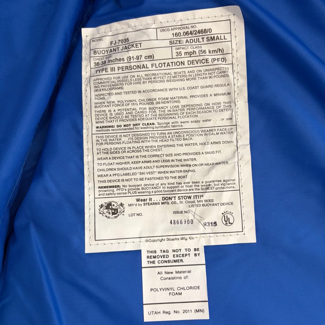 Stearns usa 빈티지 부력형 Type III 구명조끼 자켓  상품이미지7