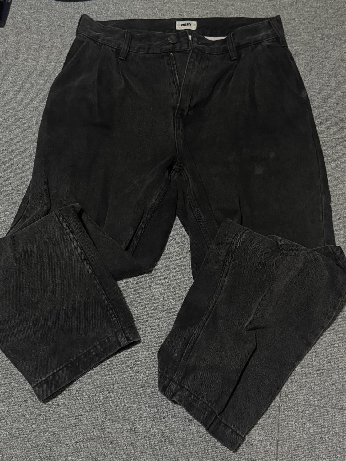 오베이 블랙 팬츠 상품이미지1