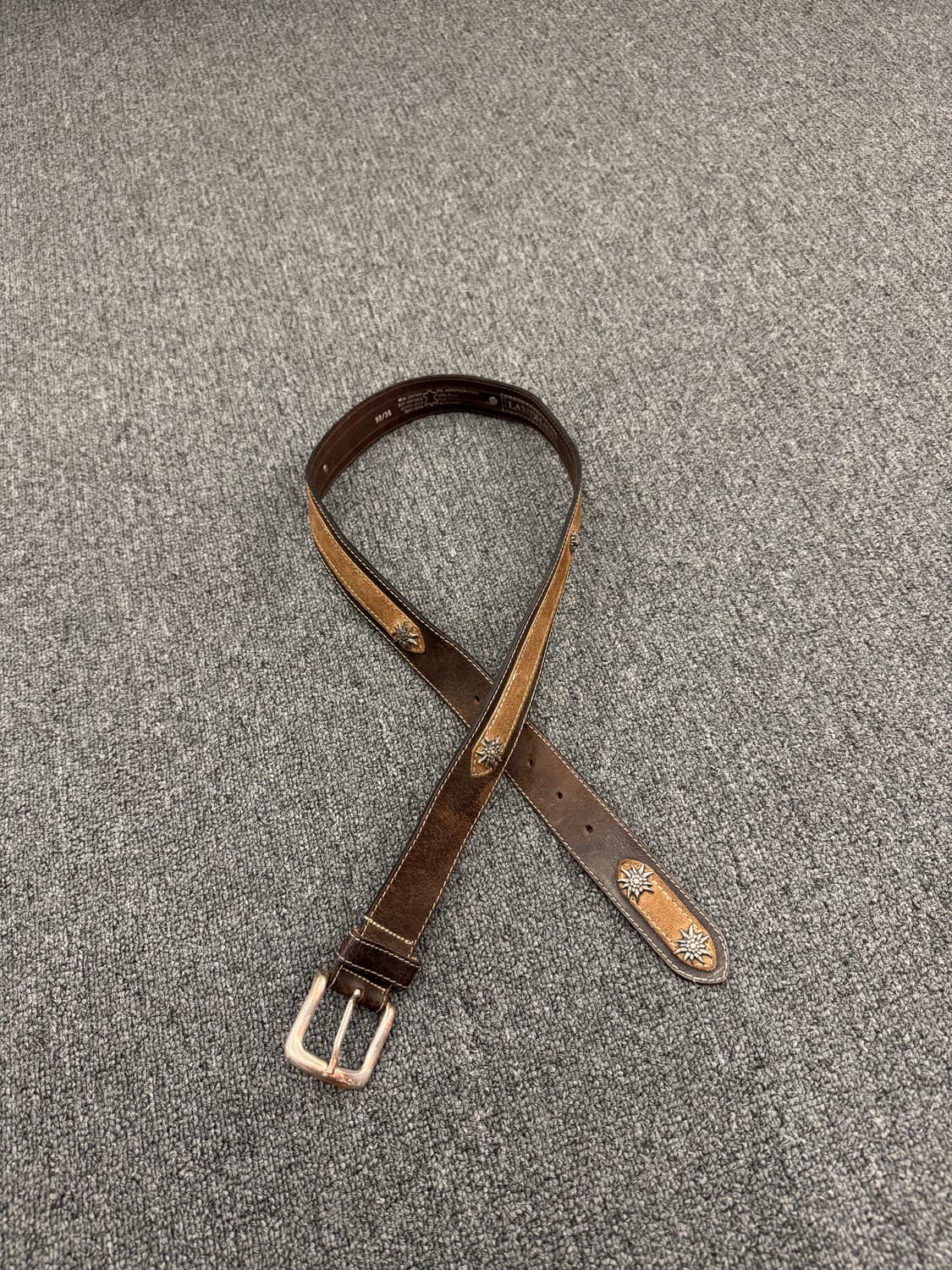 Landhaus 빈티지 바바리안 웨스턴 브라운 가죽 벨트 상품이미지1