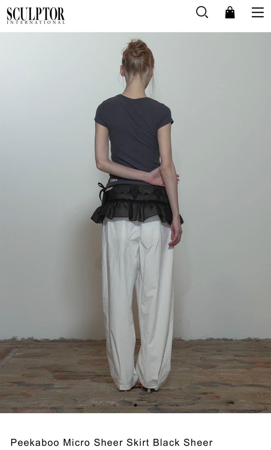 새상품) Sculptor micro sheer skirt  상품이미지2