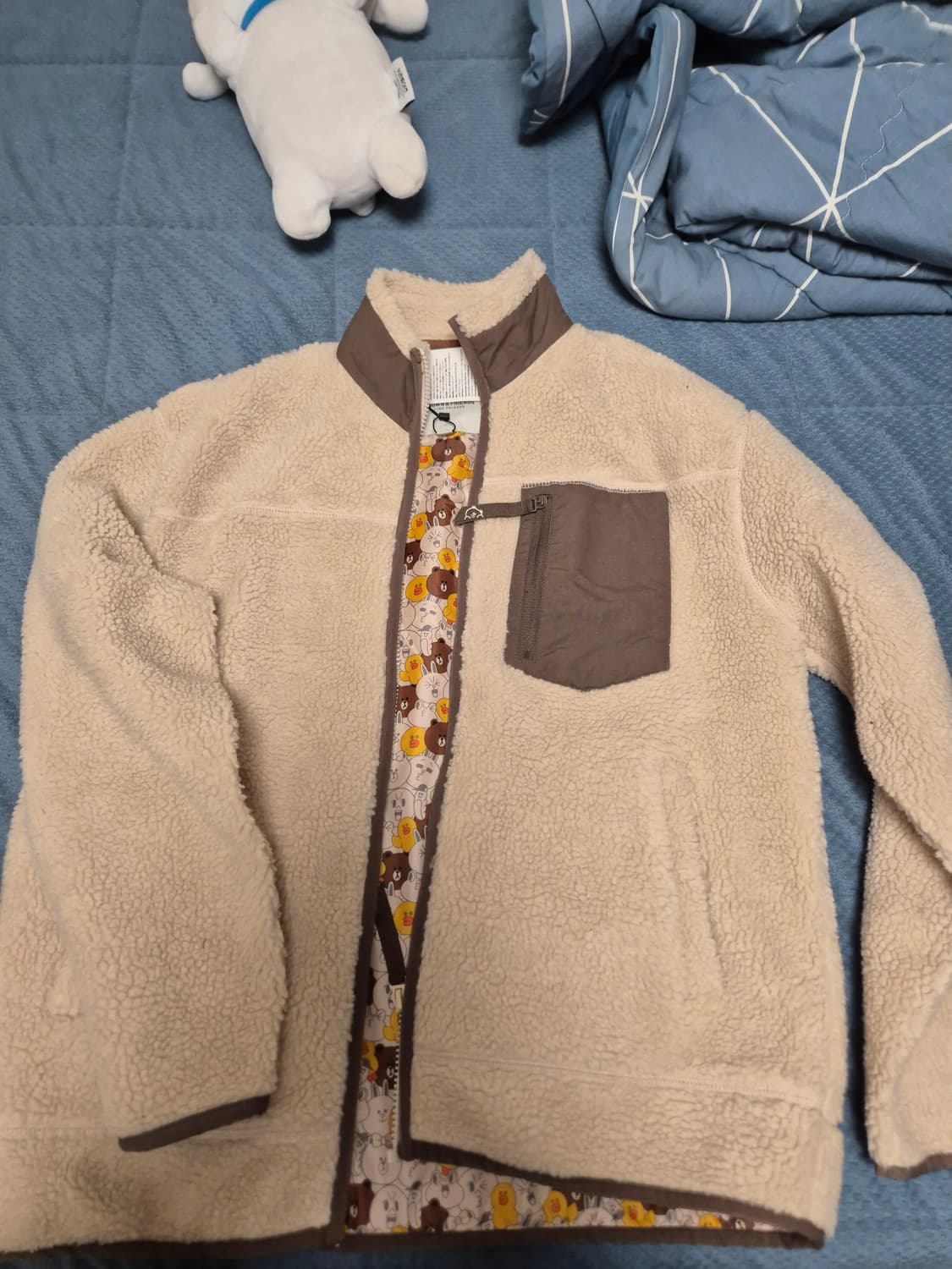 라인 프랜즈 플리스 남여공용 상품이미지2