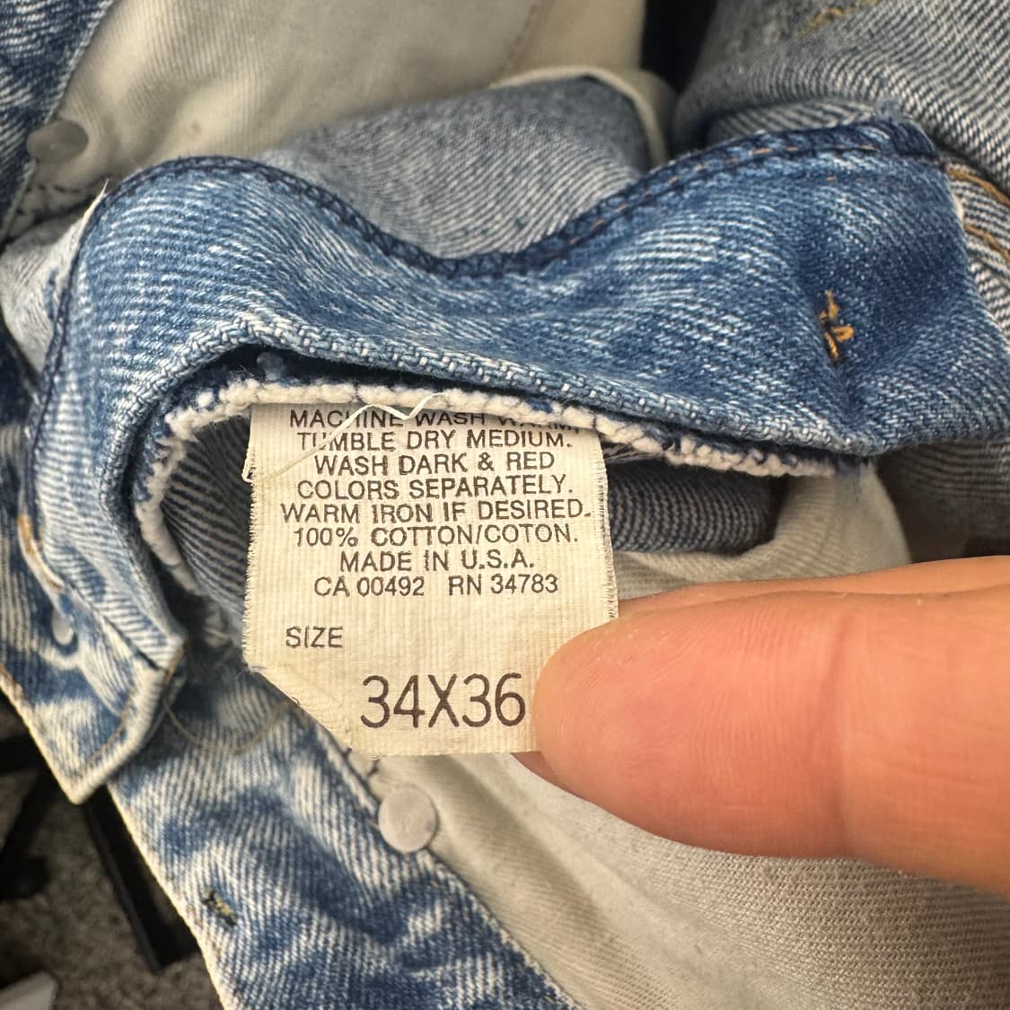 90s Lee 라이더스 블리치 워싱 데님 made in USA (32) 상품이미지5