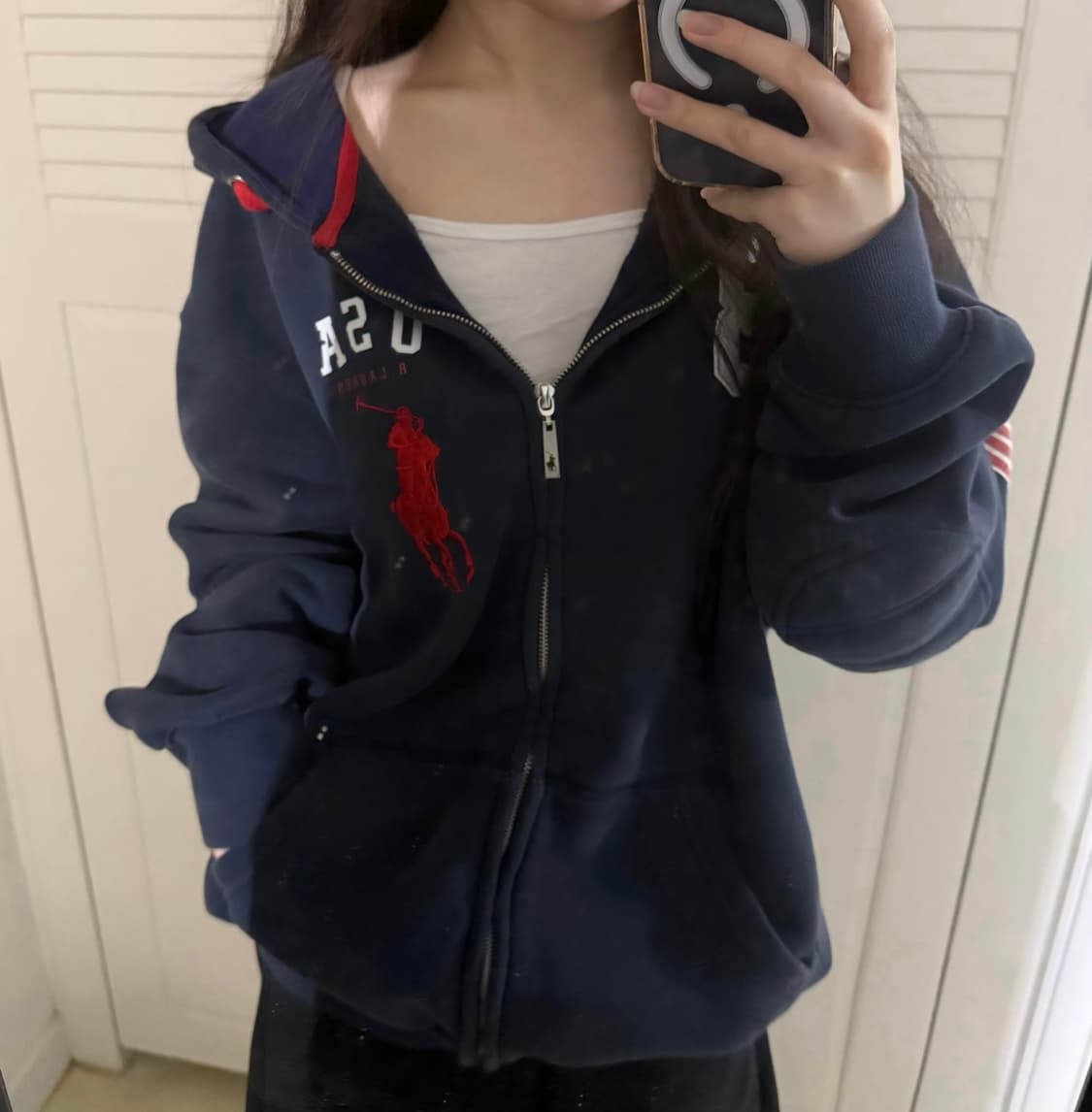 [예약] 폴로 랄프로렌 빅포니 성조기 후드집업 네이비 상품이미지1